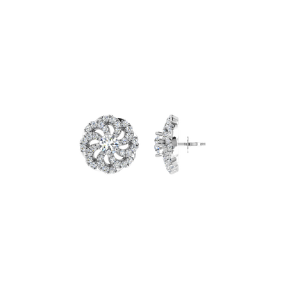 Round Floral Diamond Pendant Set