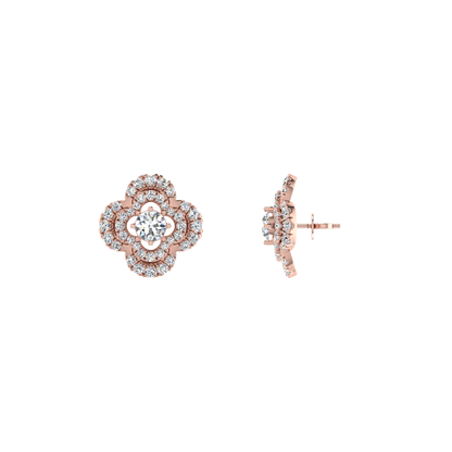 Lilly Petals Round Diamond Pendant Set