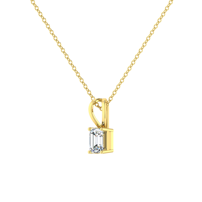 Plush Beauty 1 Carat Emerald Cut Solitaire Pendant