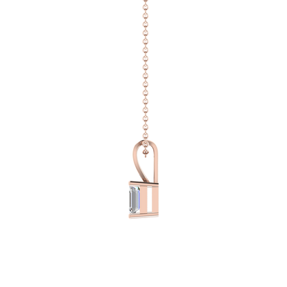 Plush Beauty 1 Carat Emerald Cut Solitaire Pendant