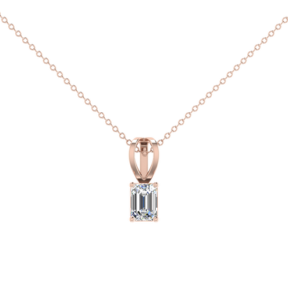 Plush Beauty 1 Carat Emerald Cut Solitaire Pendant