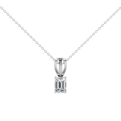 Plush Beauty 1 Carat Emerald Cut Solitaire Pendant