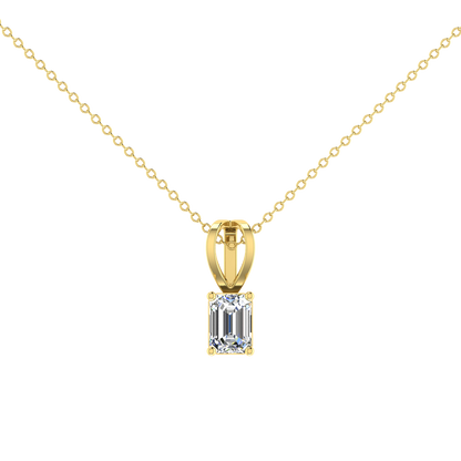 Plush Beauty 1 Carat Emerald Cut Solitaire Pendant