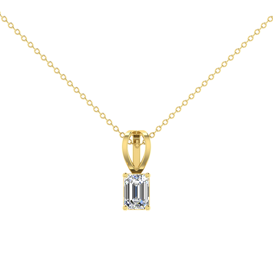 Plush Beauty 1 Carat Emerald Cut Solitaire Pendant