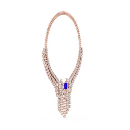 Majestic Royal Sapphire & Diamond Bridal Necklace - Price On Request