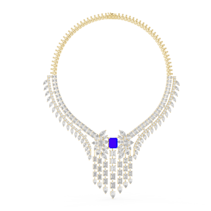 Majestic Royal Sapphire & Diamond Bridal Necklace - Price On Request