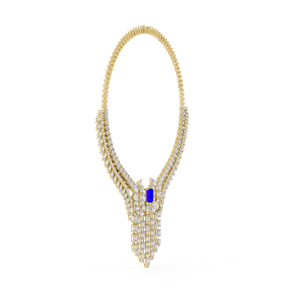 Majestic Royal Sapphire & Diamond Bridal Necklace - Price On Request