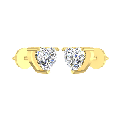 Twinning Hearts 0.5 Carat Each Solitaire Stud Earrings