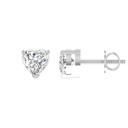 Twinning Hearts 0.5 Carat Each Solitaire Stud Earrings