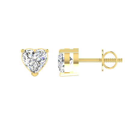 Twinning Hearts 0.5 Carat Each Solitaire Stud Earrings