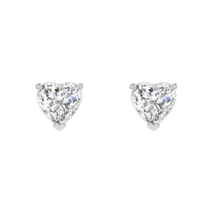 Twinning Hearts 0.5 Carat Each Solitaire Stud Earrings