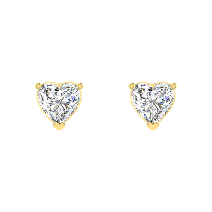 Twinning Hearts 0.5 Carat Each Solitaire Stud Earrings