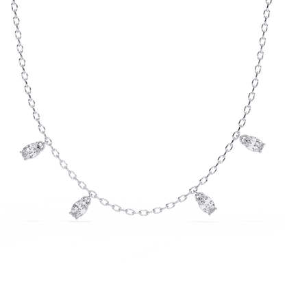 Delicate Diamond Drops Necklace