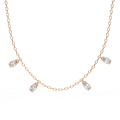 Delicate Diamond Drops Necklace