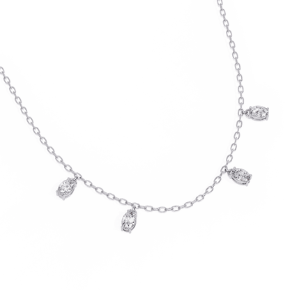 Delicate Diamond Drops Necklace