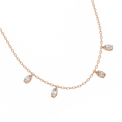 Delicate Diamond Drops Necklace