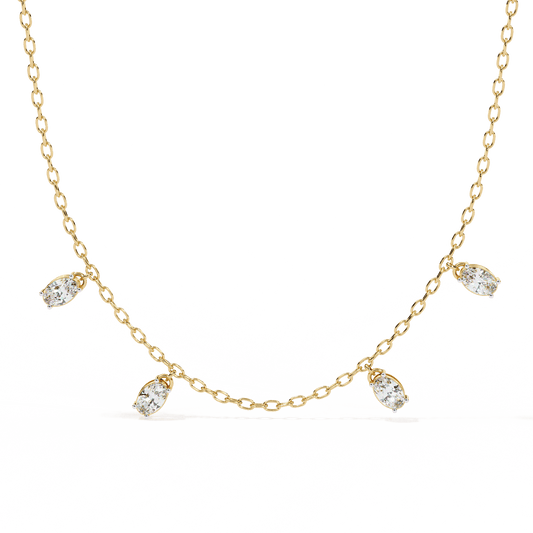 Delicate Diamond Drops Necklace