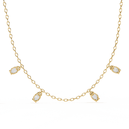 Delicate Diamond Drops Necklace