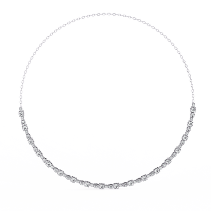 Elegant Oval & Round Tennis Necklace