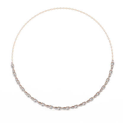 Elegant Oval & Round Tennis Necklace