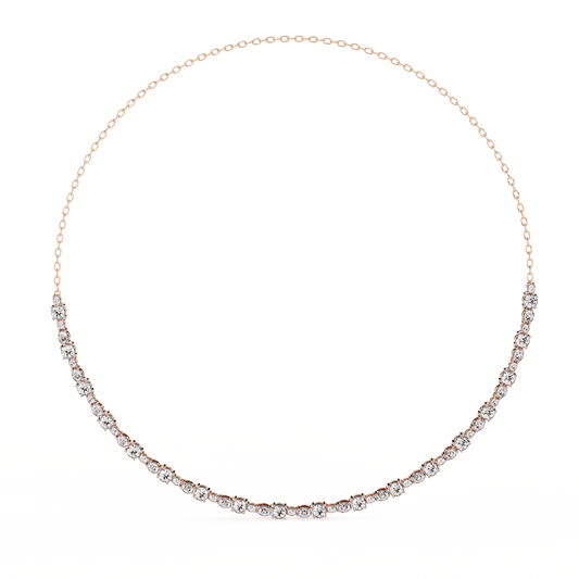 Elegant Oval & Round Tennis Necklace