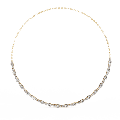 Elegant Oval & Round Tennis Necklace