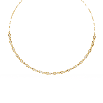 Elegant Oval & Round Tennis Necklace