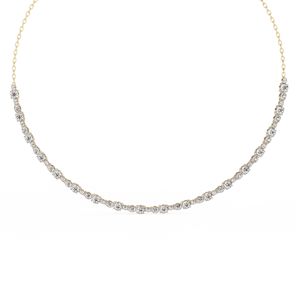 Elegant Oval & Round Tennis Necklace