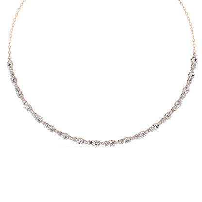 Elegant Oval & Round Tennis Necklace