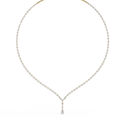 Classy Round Cut Diamond Tennis Necklace