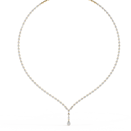 Classy Round Cut Diamond Tennis Necklace