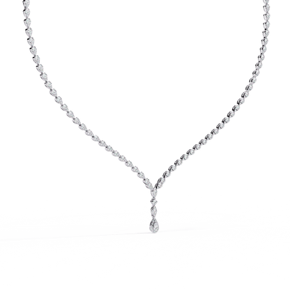 Classy Round Cut Diamond Tennis Necklace