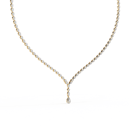 Classy Round Cut Diamond Tennis Necklace