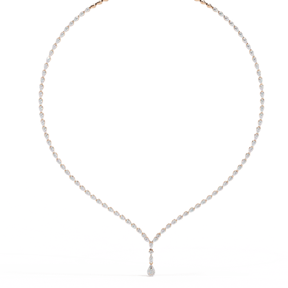 Classy Round Cut Diamond Tennis Necklace