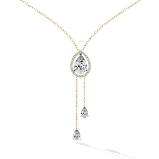 Trio of Pear Diamond Necklace