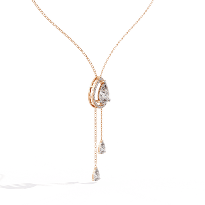 Trio of Pear Diamond Necklace
