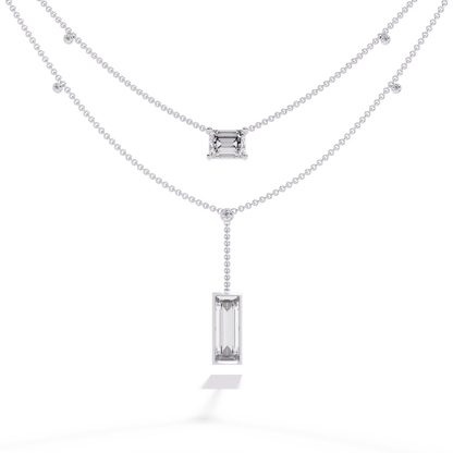 Baguette Emerald Solitaire Necklace
