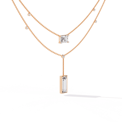 Baguette Emerald Solitaire Necklace