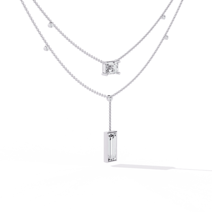 Baguette Emerald Solitaire Necklace