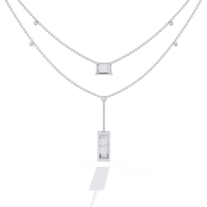 Baguette Emerald Solitaire Necklace