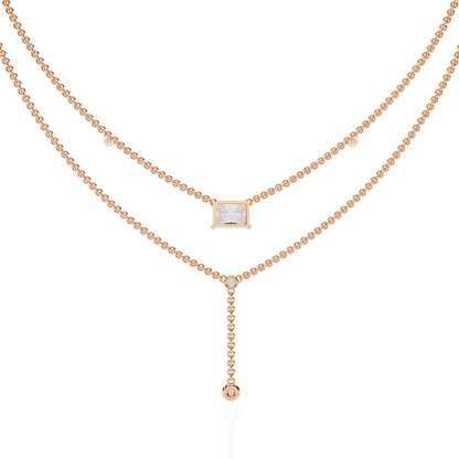 Trendsetter Radiant and Round Diamond Necklace