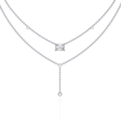 Trendsetter Radiant and Round Diamond Necklace