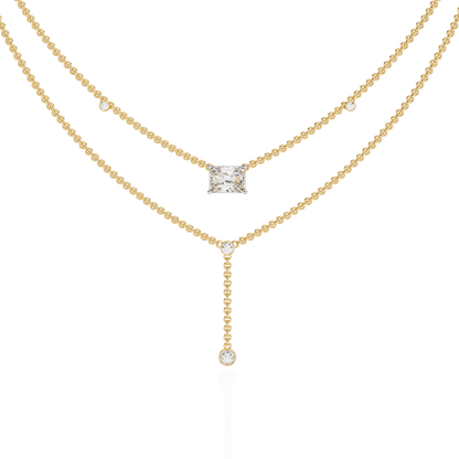 Trendsetter Radiant and Round Diamond Necklace