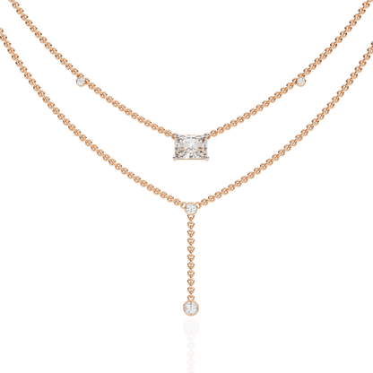 Trendsetter Radiant and Round Diamond Necklace