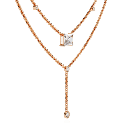 Trendsetter Radiant and Round Diamond Necklace