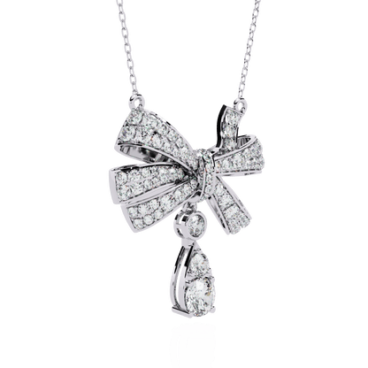 Tie and Tear Drop Diamond Necklace