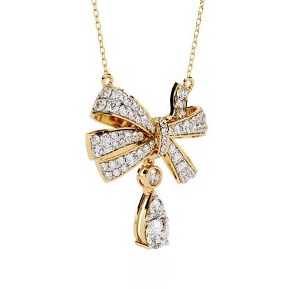 Tie and Tear Drop Diamond Necklace