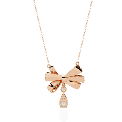 Tie and Tear Drop Diamond Necklace