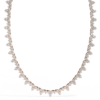 Three Petals floral Diamond Necklace