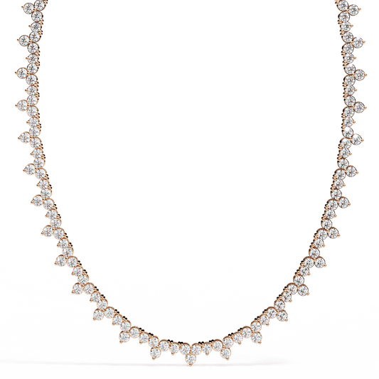 Three Petals floral Diamond Necklace